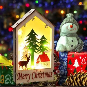 クリスマスの装飾はプラークサインの装飾クリスマスティアーホーム装飾3D木製の光鹿ライトアウトドアフェスティバル1