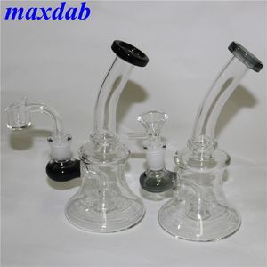 Cam nargile bong dab yağ teçhizatı uzun boylu kalın beher mini sigara boru ile 14mm kase kuvars banger kül yakalayıcı silikon kavanoz