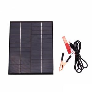 BUHESHUI Batteria esterna portatile per caricabatterie solare fai-da-te da pannello 12V 5.5W per auto con coccodrillo