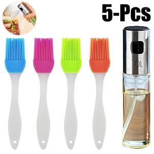 Tools & Accessories 1pc Oil Sprayer Stainless Steel Glass Barbecue Marinade Spray Bottle Vinegar With 4 Silicone Brushes BBQ Tools1