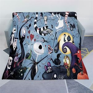 Nightmare Before Christmas Premium Throw Blanket Print on Demand Decorative Sherpa Blankets for Sofa Gift DIY LJ201127