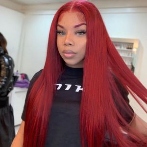 360 Lace Frontal Beauebony Burgundy Glueless Straight Lace Wig Pre Plucked