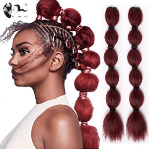 Crochet cabelo 60cm kinky cabelo reto bolha rabo de cavalo resistente ao calor clipe sintético em cordão extensões de cabelo cauda de pônei reta