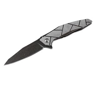 Flipper Katlanır Bıçak 8Cr13MOV Çelik Siyah Taş Yıkama Bıçak Çelik Kolu EDC Dişli H5356