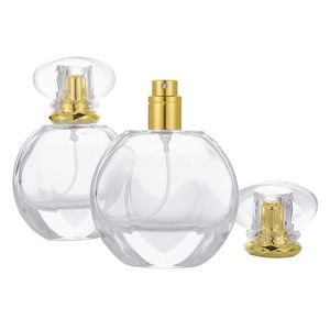 Bottiglia di profumo spray vuota premium da 50 ml Bottiglia di profumo in vetro di cristallo Dispenser da viaggio portatile Fragranza Cosmetici LOGO personalizzato V2