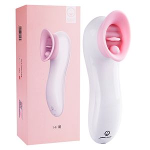 Sucking Vibrator Large Size Clitoris Masturbator 7 Speeds Strong Stimulator Tongue Oral Adult Sex Toys for Woman Y200410
