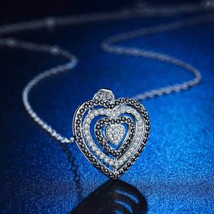 Colar de diamante Crystal Diamond Heart Pinging Romantic Hollow Love Women Women Colares Wedth Fashion Will e Sandy Gift