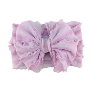 2022 New Grande Laço Bow Nó Headband Boutique Elastic Headwraps para meninas de bebê largo flor macia de seda faixas de cabelo de turbante