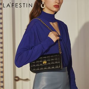 Lafestin女性のブランドのトレンディカジュアルダブルチェーンワンショルダーメッセンジャー財布の気質ダイヤモンドニッチ小さな正方形バッグ220212