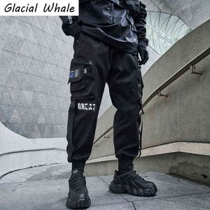 Glacialwhale mens lastbyxor män mode 2021 nya multifickor joggers hip hop streetwear svart byxor jogging byxor för män h1223