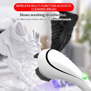 Handheld Automatic Electric Shoe Polish Pig Bristle Hair Oil Polish Tool Scrub Suede Fur Wood Portable Brush Leather Care Tool 201021