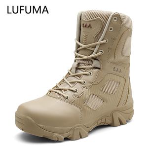 Size 39-47 Desert Tactical Mens Boots Wear-resisting Army Boots Waterproof Outdoor Hiking Men Combat Ankle Boot 201127
