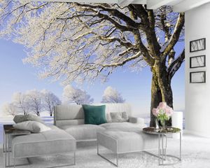 3D Digital Print Wallpaper Romantyczny Krajobraz 3D Mural Tapeta Piękna Snow Scena Custom 3D Photo Wallpaper Home Decor