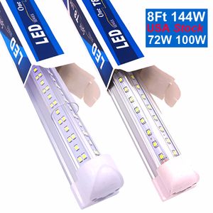 Luz de loja LED de octógico mecânico, tubo temporário de alta eficiência, 8FT 6ft 5ft 4ft 3ft 2ft lojas de lojas, 144W 100W 72W comutável, 96 '' T8 Fluorescente Integrado