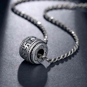 S925 Silver Transfer Bead Pendant Six Words Sanning Halsband Smycken Par Män Ge Women Presenter