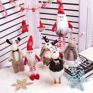 Christmas Decorations 2021 Year Creative Wool Felt Snowman Elk Doll Home Desk Party Decor Kids Gift1