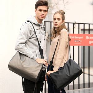 Män Normcore Enkel Solid Färg Sportväska Kvinnor Oxford Utomhus Sport Väskor Duffle Fitness Totes Unisex Casual Gym Väskor för resa Q0705