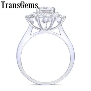 Wholesale accent color for sale - Group buy Transgems K White Gold Center ct mm F Color Moissanite Stone Snowflake Engagement Ring with Accents For Women Fine Jewelry Y200620