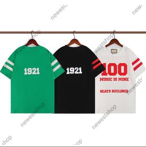 22SS Yaz Erkek T-Shirt Paris Tasarımcı Lüks Tişört Erkekler Çift Iplik Kumaş T Gömlek Bayan Kısa Kollu Pamuk 100th Yıldönümü T-shirt Rahat Tee