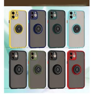 For iphone 12 mini pro max Ring car holder TPU PC 2in1 phone case for 11 pro max for samsung galaxy note 20 ultra