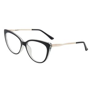 2022 TR90 Cat Eye Okulary Ramka z skrętną metalową nogami i wiosennym zawiasem Moda Kobiety Okulary