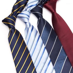 Nackband män randig slips 7 cm affärer mager mens mode corbatas gravata jacquard bowtie bröllop klänning skjorta tillbehör slips1