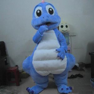 2018 Rabatt Factory Sale Lovly Blue Dragon Dinosaur Mascot Costume Carnival Festival Party Dress Outfit for Adult