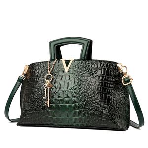 Fashion Womenss Tote Bag Ladies Handbag Crocodile Pattern Large Capacity PU Shoulder Bag HBP
