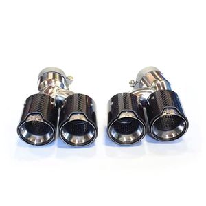 1 Pair: Carbon Fiber Dual Exhaust Pipes For 5 Series G30 G38 Muffler Car Back Tail Tips