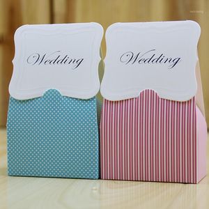 Gift Wrap Style Korean Creative Romantic Blue Spot Cute Pink Stripes Candy Box För närvarande tillgänglig grossist1