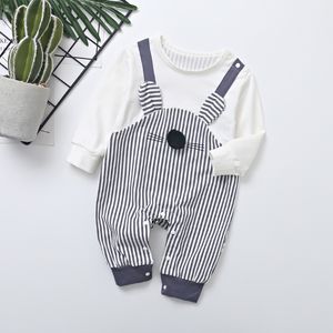 Baby Jumpsuit spring Clothing Newborn Cotton Clothes Infant Long Sleeved Rompers Baby Boys Climbing Roupa Pajama Outwear LJ201023