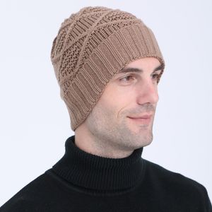 Varm stickad hatt Autumn Winter Stretch Beanie Skull Cap för Women Men Ear Cap