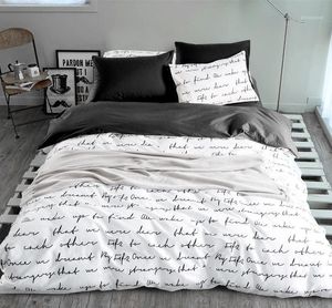 Bedding Sets Duvet Cover Russia USA Europe Size White And Black King Quilt Set Bed Home Textiles Letter1