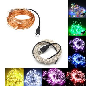LED-Lichterkette, 5 V, USB-betrieben, 50 100 200 LEDs, Girlande, Weihnachtsbeleuchtung, Outdoor, Festival, Hochzeit, Party-Dekoration