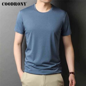 COODRONY Brand High Quality Summer Cool Top Tees Classic Pure Color Fashion Casual O-Neck Short Sleeve Cotton T Shirt Men C5196S G1229