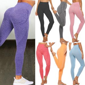 Yüksek Bel Dikişsiz Yoga Pantolon Push Up Spor Kadın Fitness Çalışan Enerji Elastik Pantolon