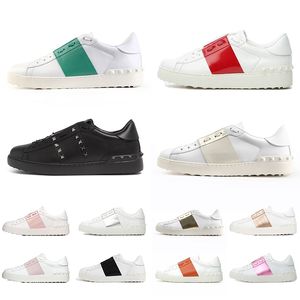 Valentino 2021 Nuovo arrivo Scarpe eleganti Big Size 12 Bianco Nero Rosso Moda Uomo Donna Scarpe di design in pelle di lusso Sneakers basse sportive Eur 35-46