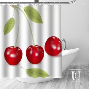 Shower Curtains Big Sale Custom Cherry Curtain With Hooks Bathroom Waterproof Polyester Fabric DIY Your Own Curtain1