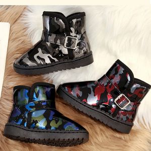 Buty Kamuflaż Dzieci Dziewczyny Chłopcy Obuwie Maluch Ciepłe Zimowe Designer Snow Buty Chaussures Wlewa Enfants 2 Kolory