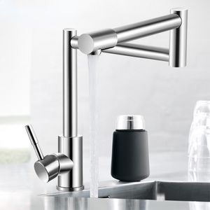 304 Acciaio inossidabile Acciaio inossidabile Cucina pieghevole Cuocere Miscelatore rubinetto a 360 gradi Guida Singola Maniglia Singola Nickel Cucina per lavabo