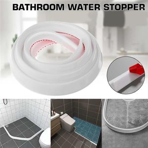 Bath Mats Bathroom Water Stopper Retaining Strip Door Washing Machine Collapsible Shower Threshold Barrier QP2