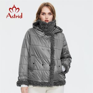 Astrid جمع المرأة الخريف الشتاء سترة قصيرة الضأن الصوف الإناث الأزياء الدافئة سترة رقيقة القطن المرأة معطف AM-9775 211221