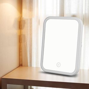 Portable Makeup Mirror LED Natural Light Angle Adjustable Touch Control Brightness Dimmable Lights Mirror Foldable Makeup Mirror GGD2219