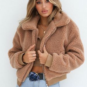 ファッション - 新しいコート短いふわふわの毛皮のジャケットの女性S-XLサイズ秋冬