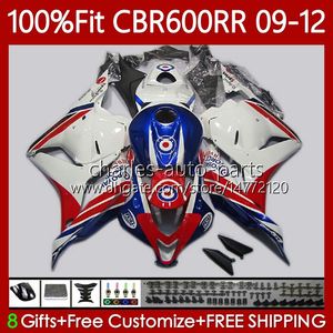 Carénages OEM pour HONDA CBR 600 CBR600 RR CC F5 2009 2010 2011 2012 Corps Rouge bleu blanc 69No.107 CBR 600F5 600RR 600CC 2009-2012 CBR600RR 09 10 11 12 Moulage par injection Carrosserie