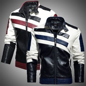Men Winter Leather Jackets Casual Coat Mens Fashion Motorcycle Jacket Faux Coats Male Fleece Warm Slim Fit Bomber Outerwear