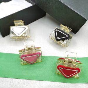 Designer Letters P Family Inverted Triangle Acrylic Hair Clamps for Women Transparent Shark Crab Clip Geometric Barrettes Hairpin Accessories Wholesale