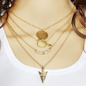 Necklaces Pendant Women Men Modern Dainty Arrow Char Gold Charms Plated Chain Long Pendant Necklaces