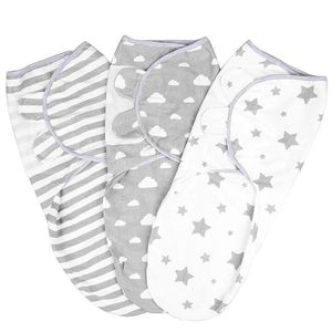 3 아기의 팩 Swaddle Wrap 신생아 담요 0-3 개월 유기농 면봉 아기 담요 신생아 Muslin Swaddle Strolle LJ201014