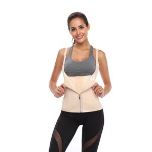 Waist Trimmer Corset Neoprene Fabric 6 Steel Bones Zipper + Hook Double Closure Fixed Slimming Body Shapers Abdomen Tummy Shapewear DHL Free